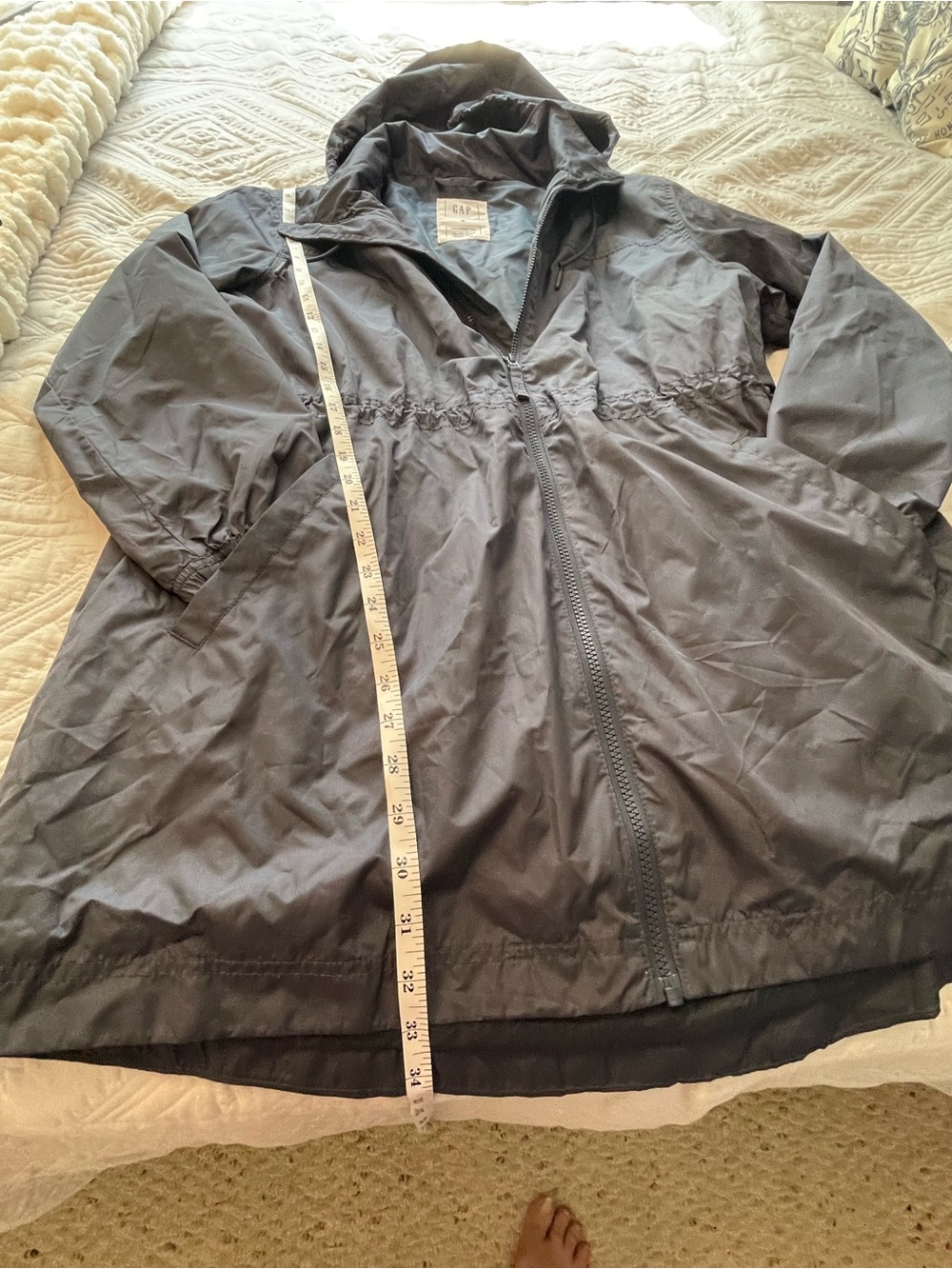 GAP Women's Hooded Utility Anorak Jacket in Navy Blue - Picture 8 of 9